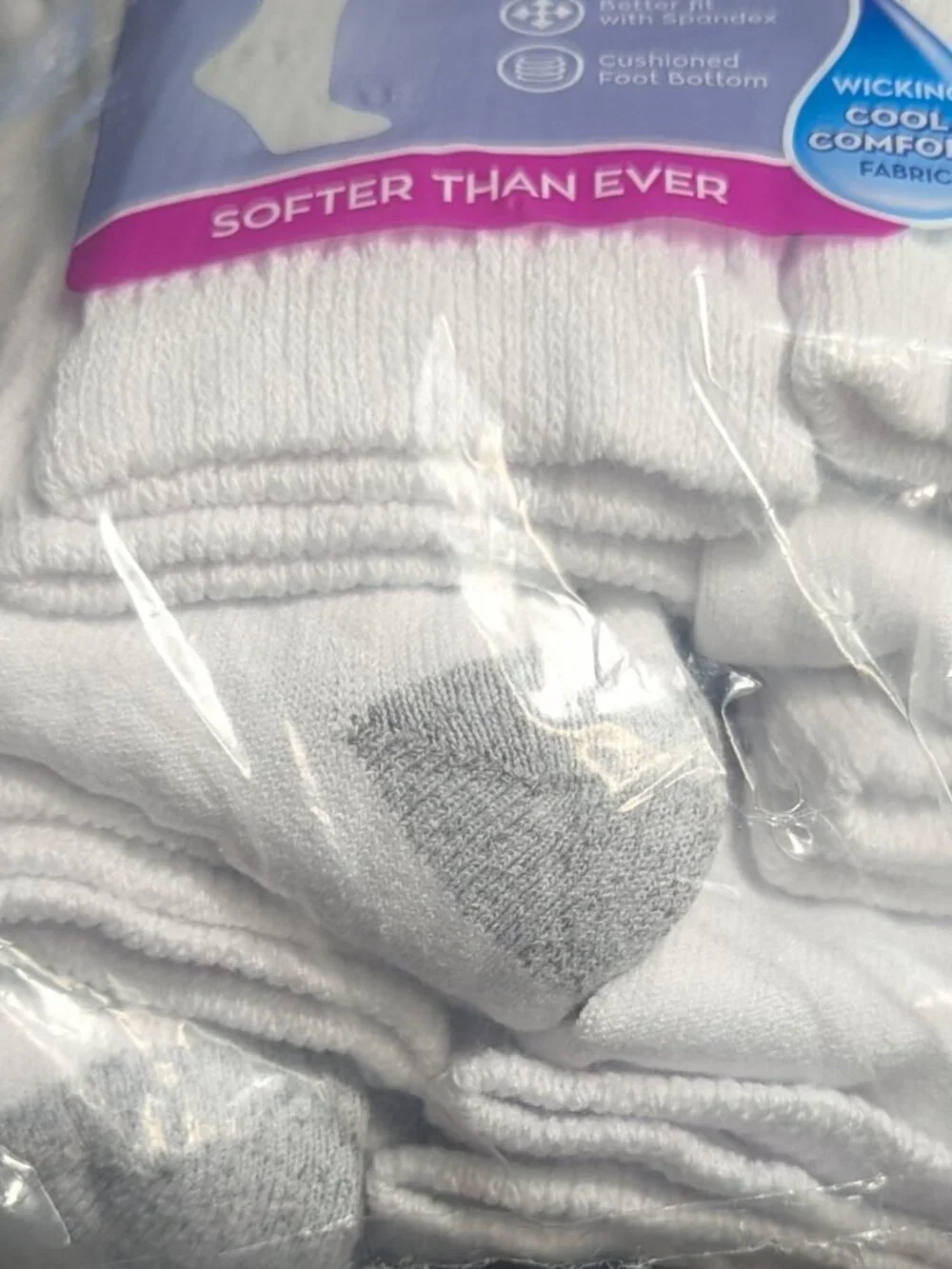 NIB Hanes Women's 10pk Cushioned Crew Socks - White 5-9